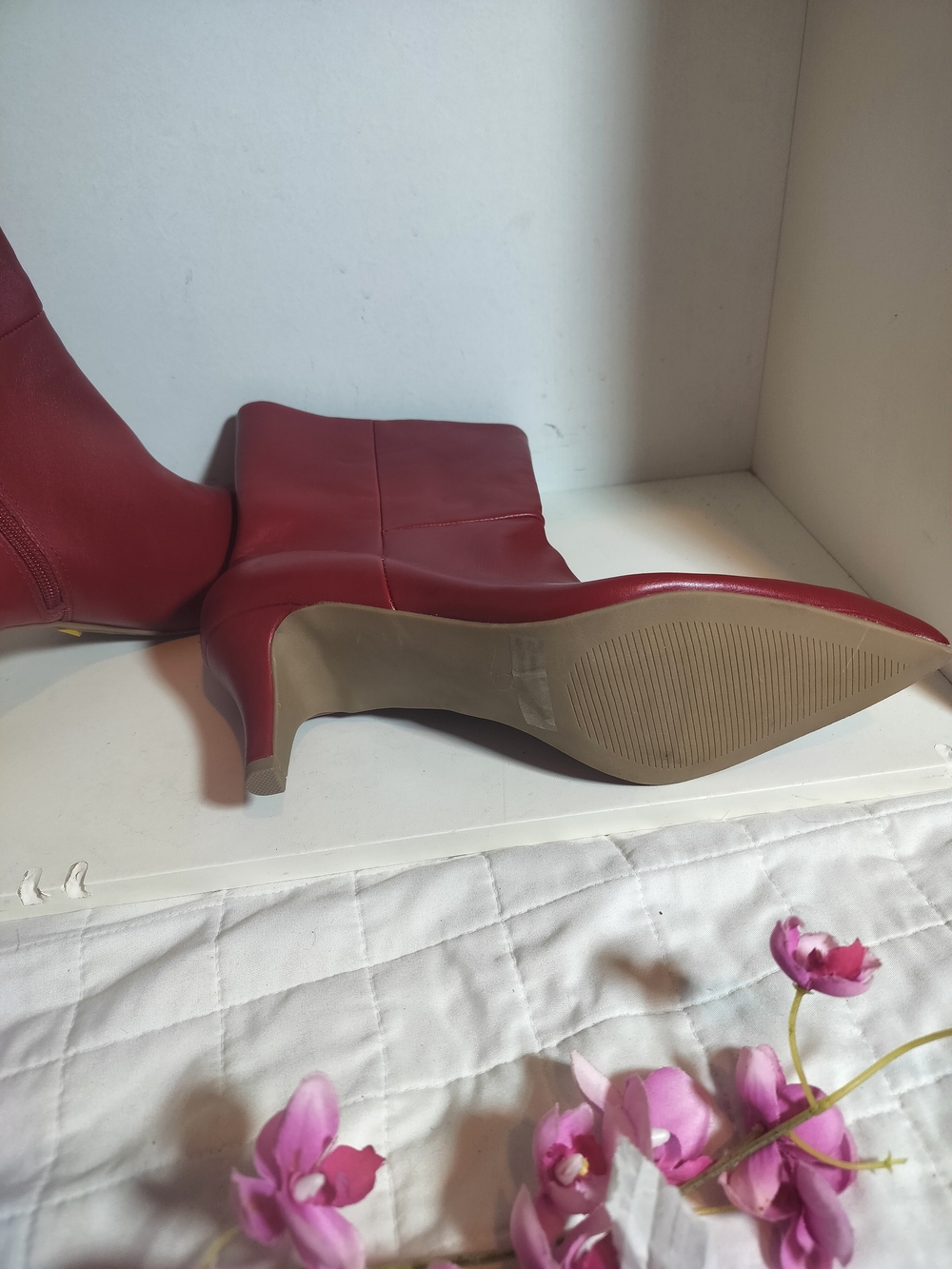 Dolce Vita Burgundy Pointed Toe Ankle Booties - Picture 3 of 5